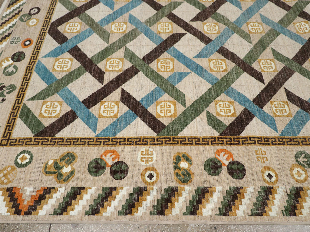 Modern East Turkestan Khotan Room Size Carpet, No.33396 - Gss