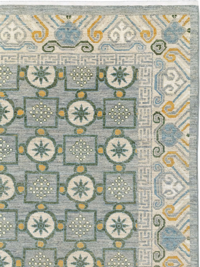 Modern East Turkestan Khotan Room Size Carpet, No.33397 - Gss