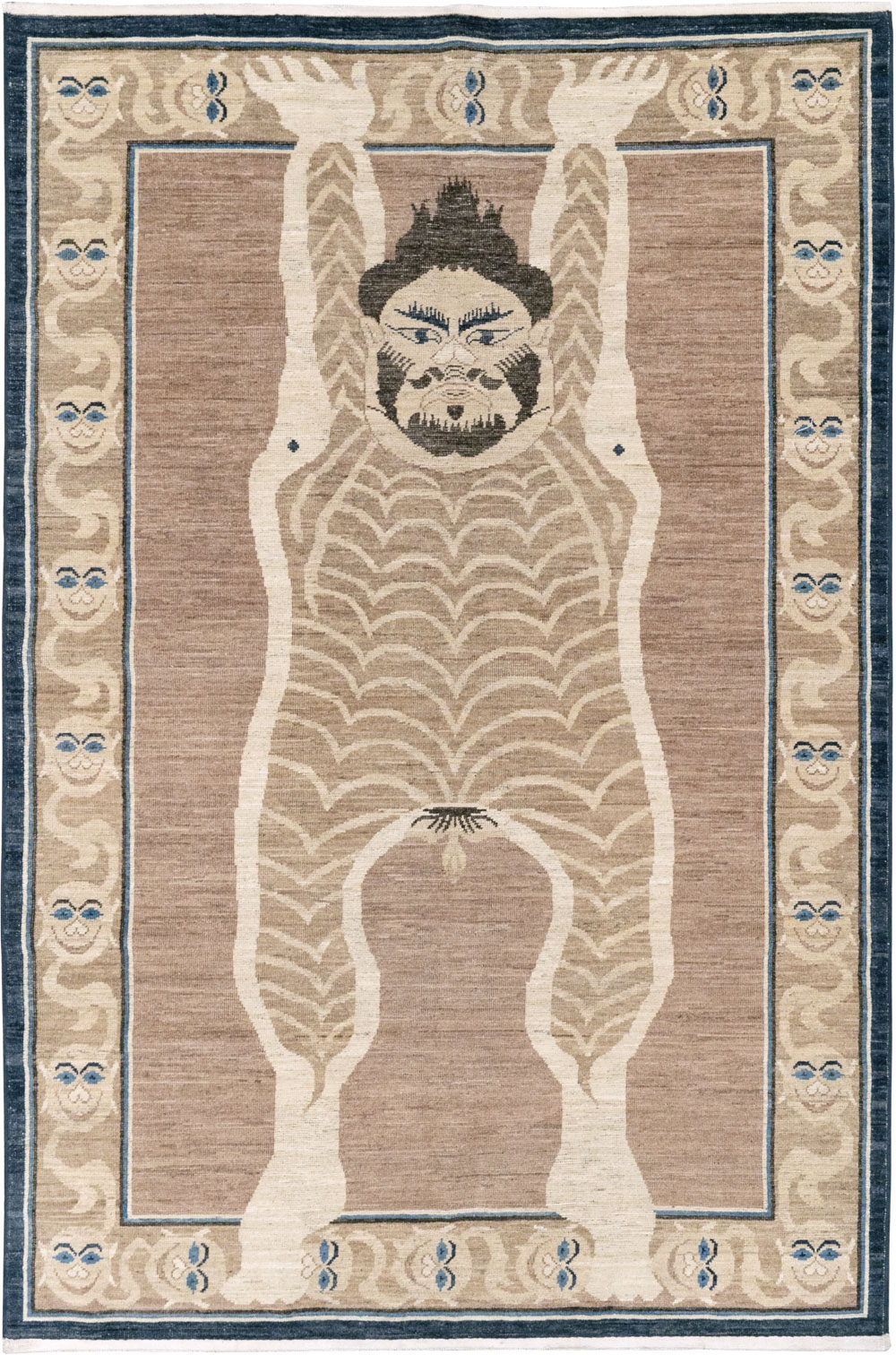 Modern East Turkestan Khotan Pictorial Accent Rug, No.33398 - Gss