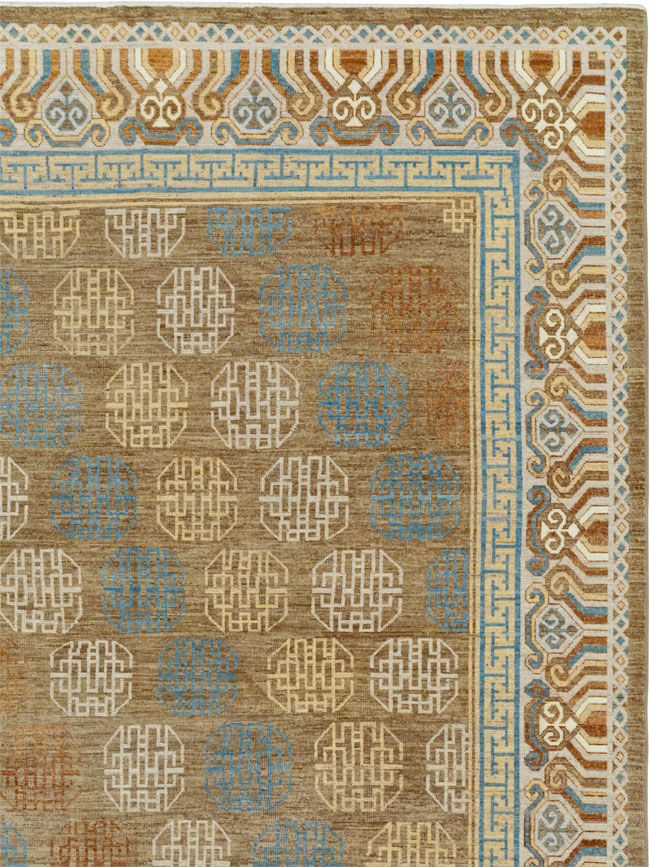 Modern East Turkestan Khotan Room Size Carpet, No.33400 - Gss