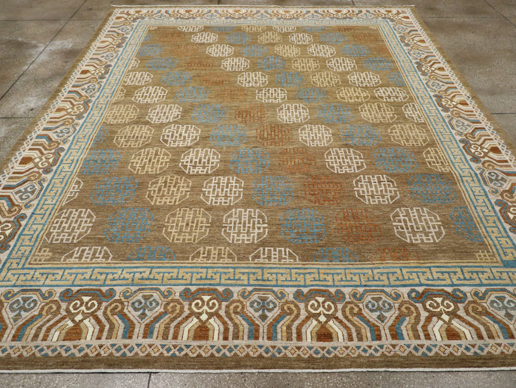 Modern East Turkestan Khotan Room Size Carpet, No.33400 - Gss
