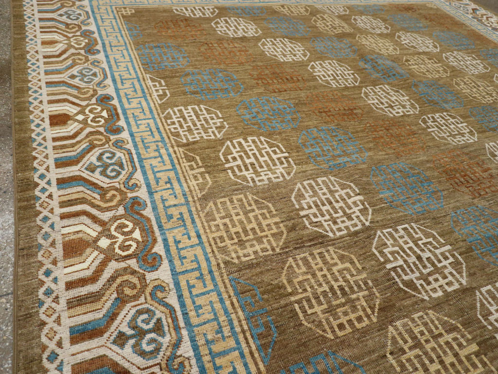 Modern East Turkestan Khotan Room Size Carpet, No.33400 - Gss