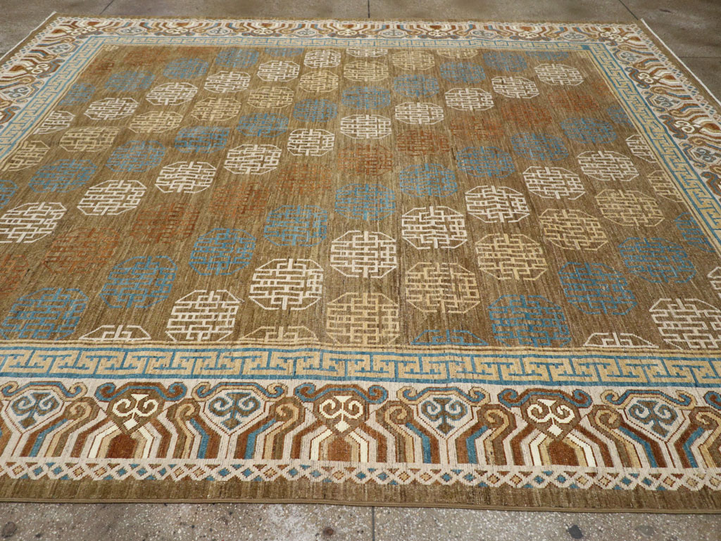 Modern East Turkestan Khotan Room Size Carpet, No.33400 - Gss