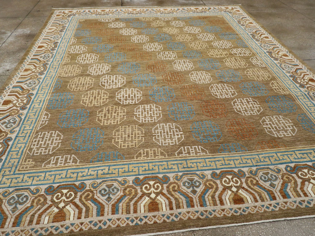 Modern East Turkestan Khotan Room Size Carpet, No.33400 - Gss