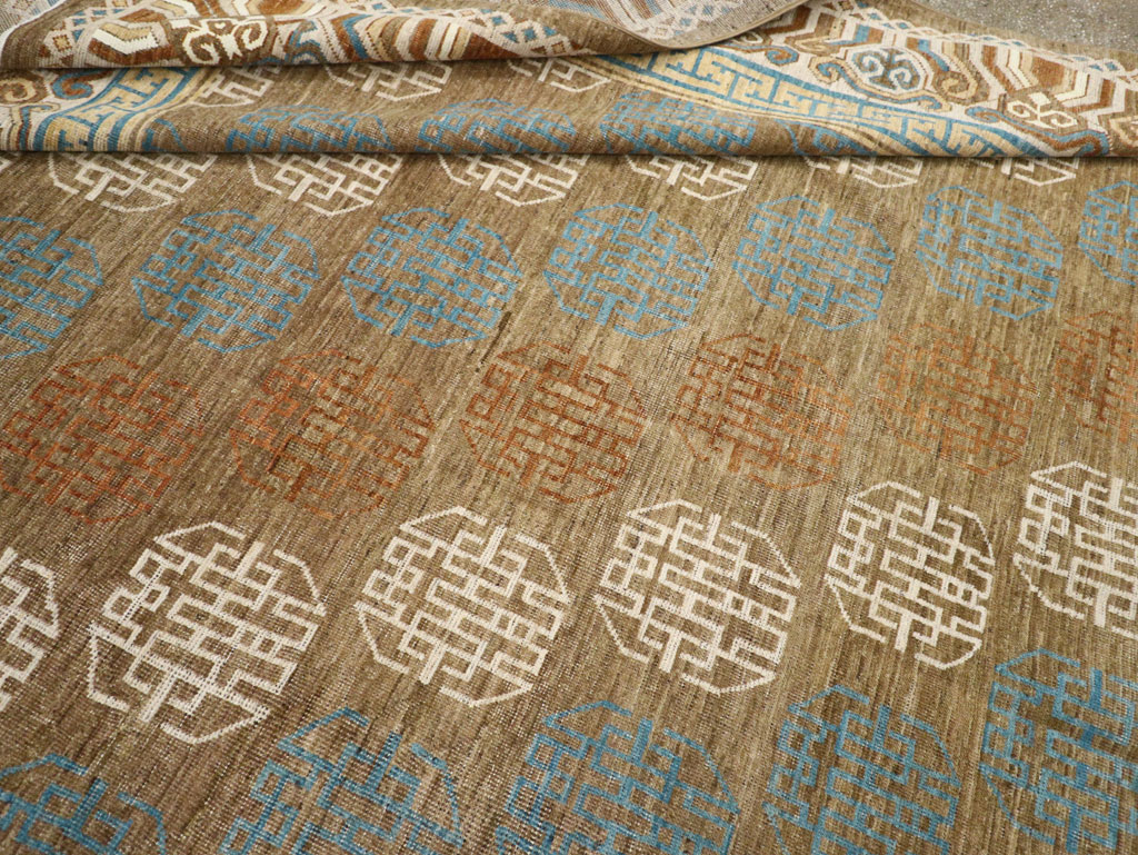 Modern East Turkestan Khotan Room Size Carpet, No.33400 - Gss