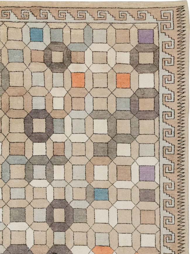 Modern East Turkestan Mongolian Room Size Carpet, No.33408 - Gss