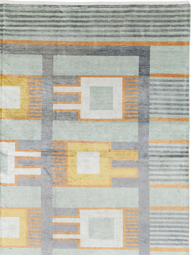 Modern East Turkestan Silk Khotan Large Room Size Carpet, No.33410 - Gss