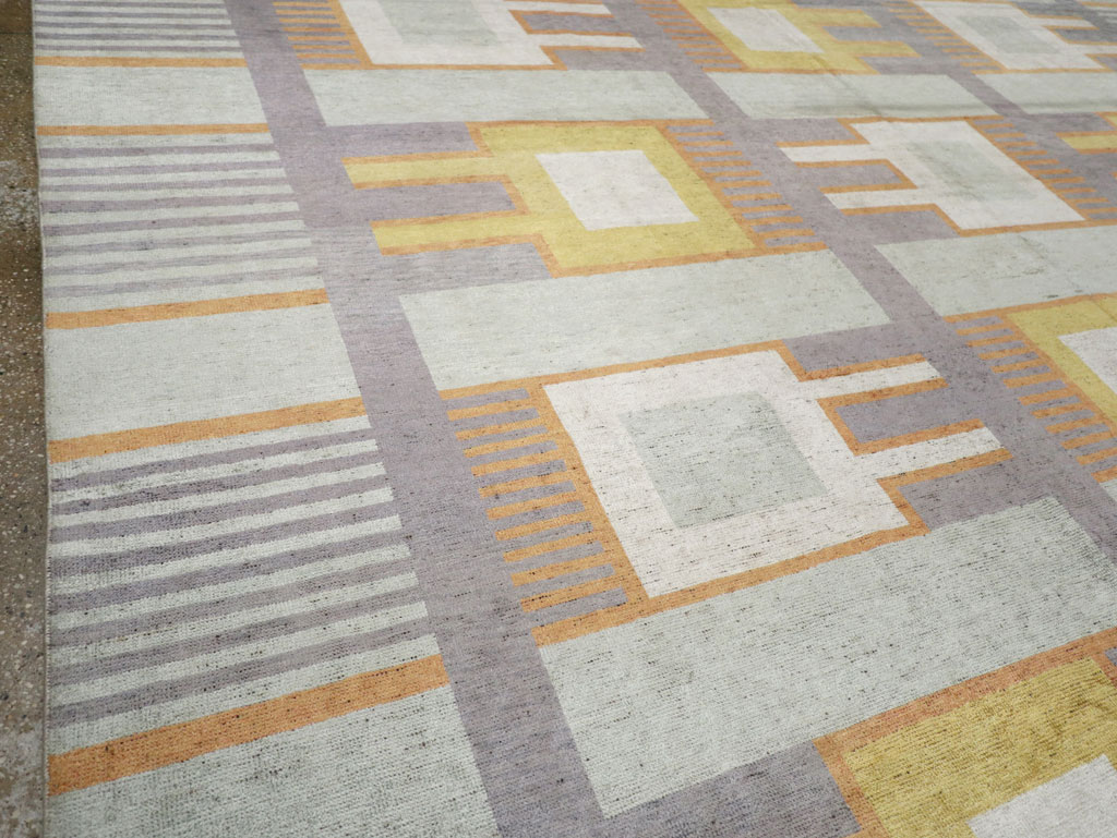 Modern East Turkestan Silk Large Room Size Carpet, No.33410 - Gss