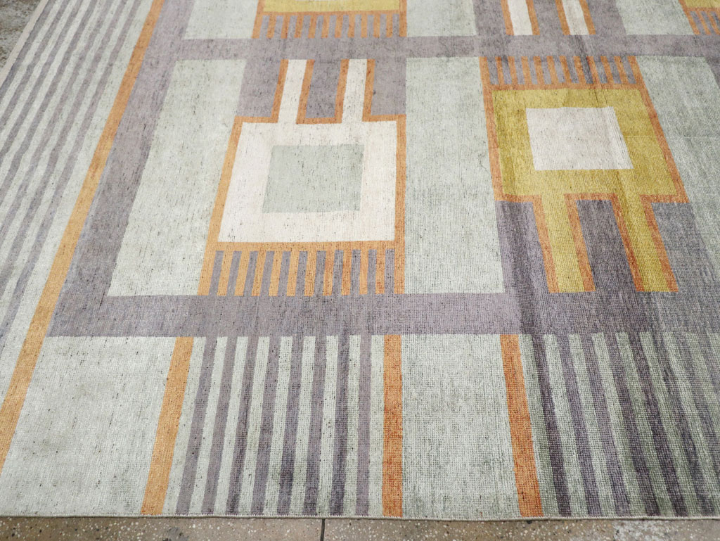 Modern East Turkestan Silk Large Room Size Carpet, No.33410 - Gss