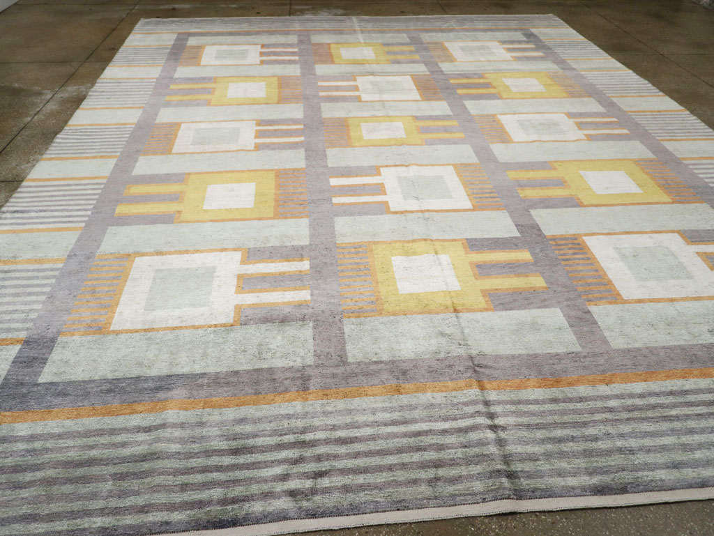 Modern East Turkestan Silk Khotan Large Room Size Carpet, No.33410 - Gss