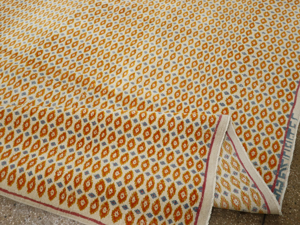 Vintage Persian Kashan Room Size Carpet, No.33419 - Gss