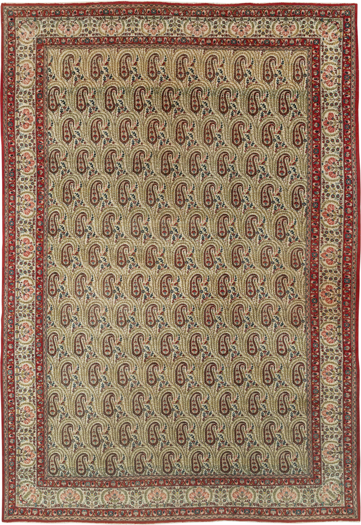 Vintage Persian Quom Room Size Carpet, No.33423 - Gss