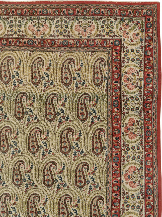 Vintage Persian Quom Room Size Carpet, No.33423 - Gss
