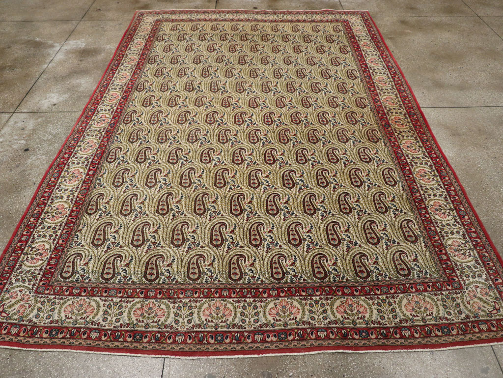 Vintage Persian Quom Room Size Carpet, No.33423 - Gss