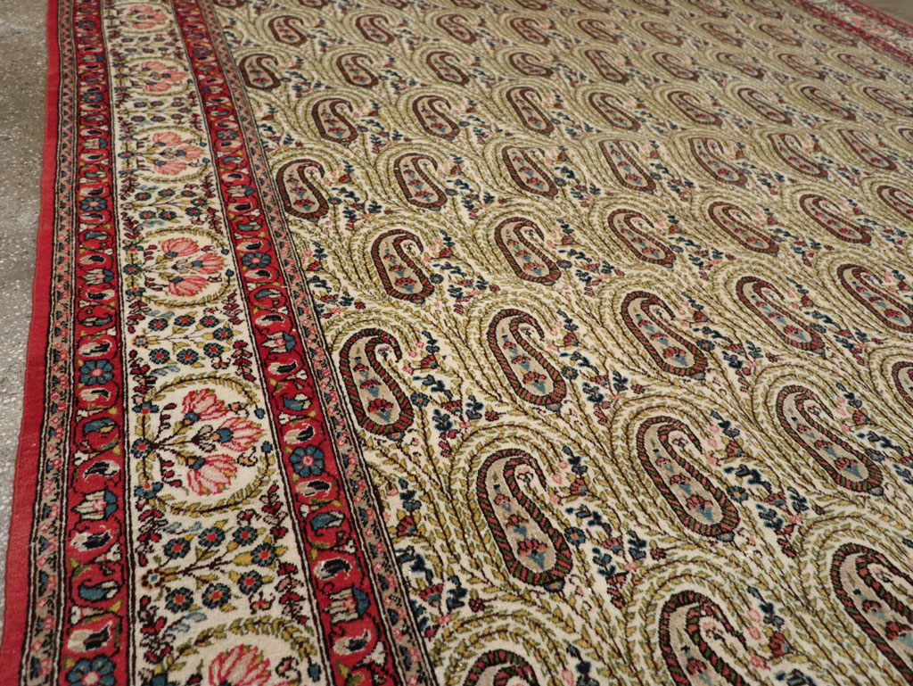 Vintage Persian Quom Room Size Carpet, No.33423 - Gss