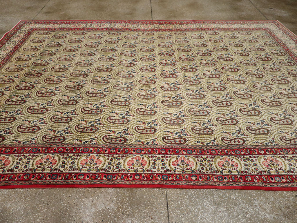 Vintage Persian Quom Room Size Carpet, No.33423 - Gss