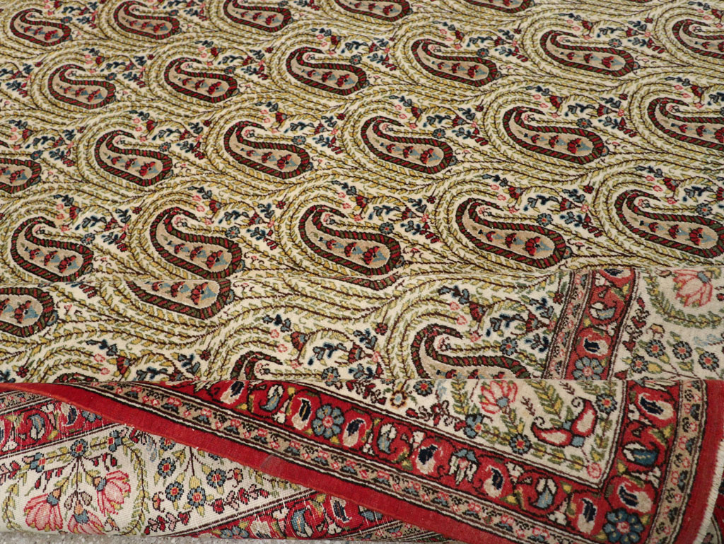 Vintage Persian Quom Room Size Carpet, No.33423 - Gss