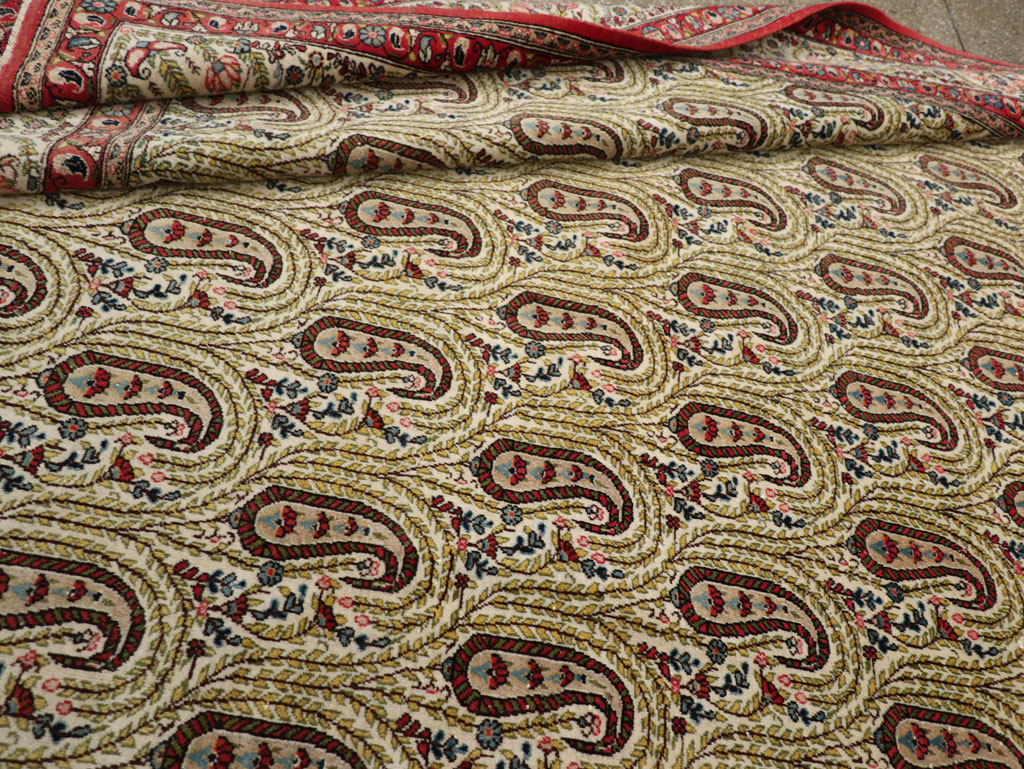 Vintage Persian Quom Room Size Carpet, No.33423 - Gss