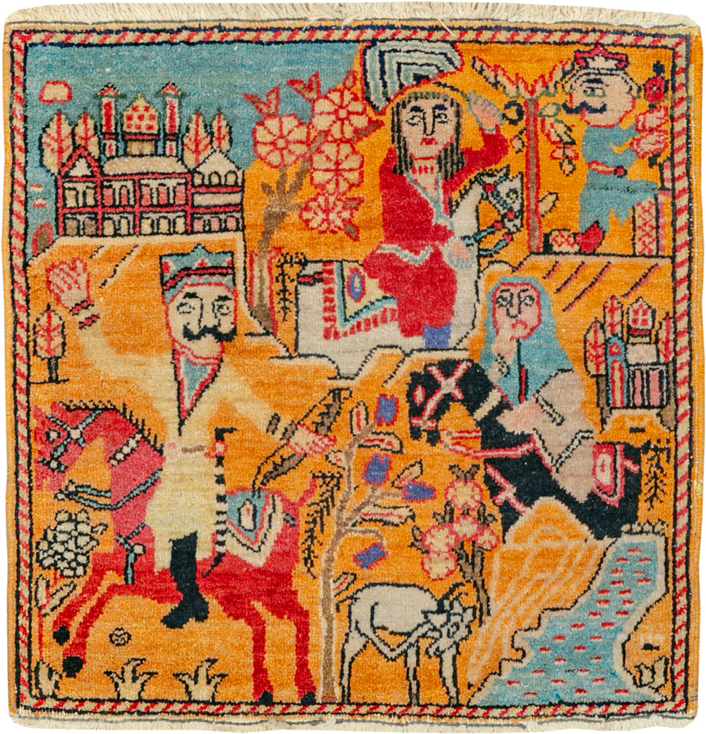 Antique Persian Tabriz Pictorial Rug, No.33425 - Gss