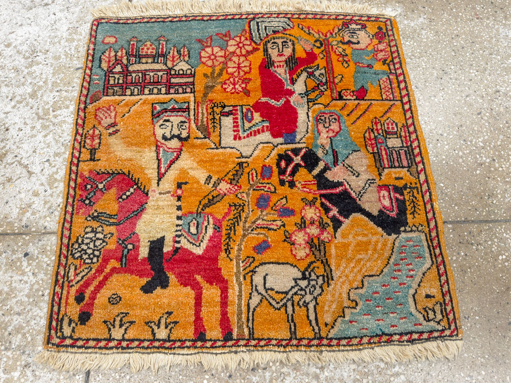 Antique Persian Tabriz Pictorial Rug, No.33425 - Gss