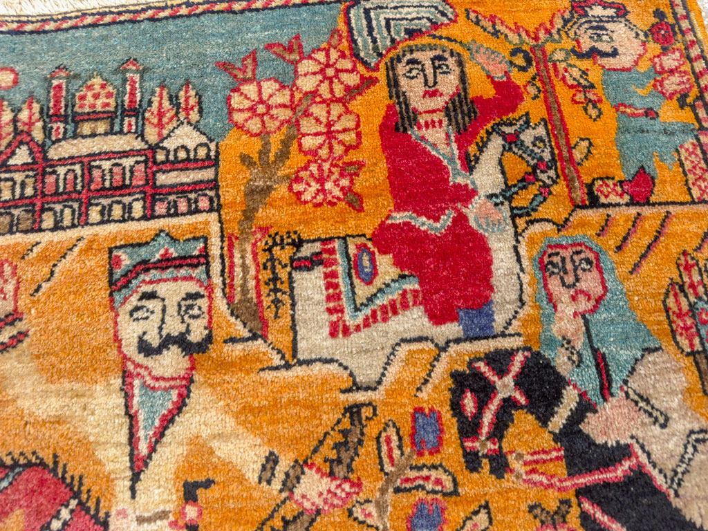 Antique Persian Tabriz Pictorial Rug, No.33425 - Gss