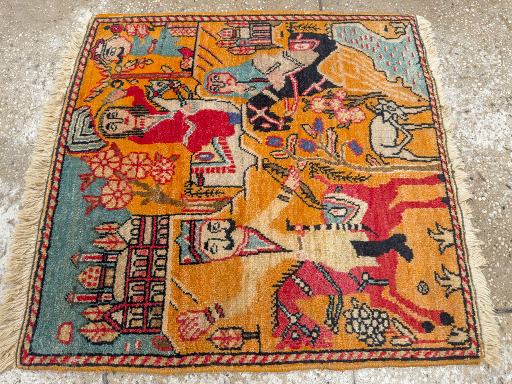 Antique Persian Tabriz Pictorial Rug, No.33425 - Gss