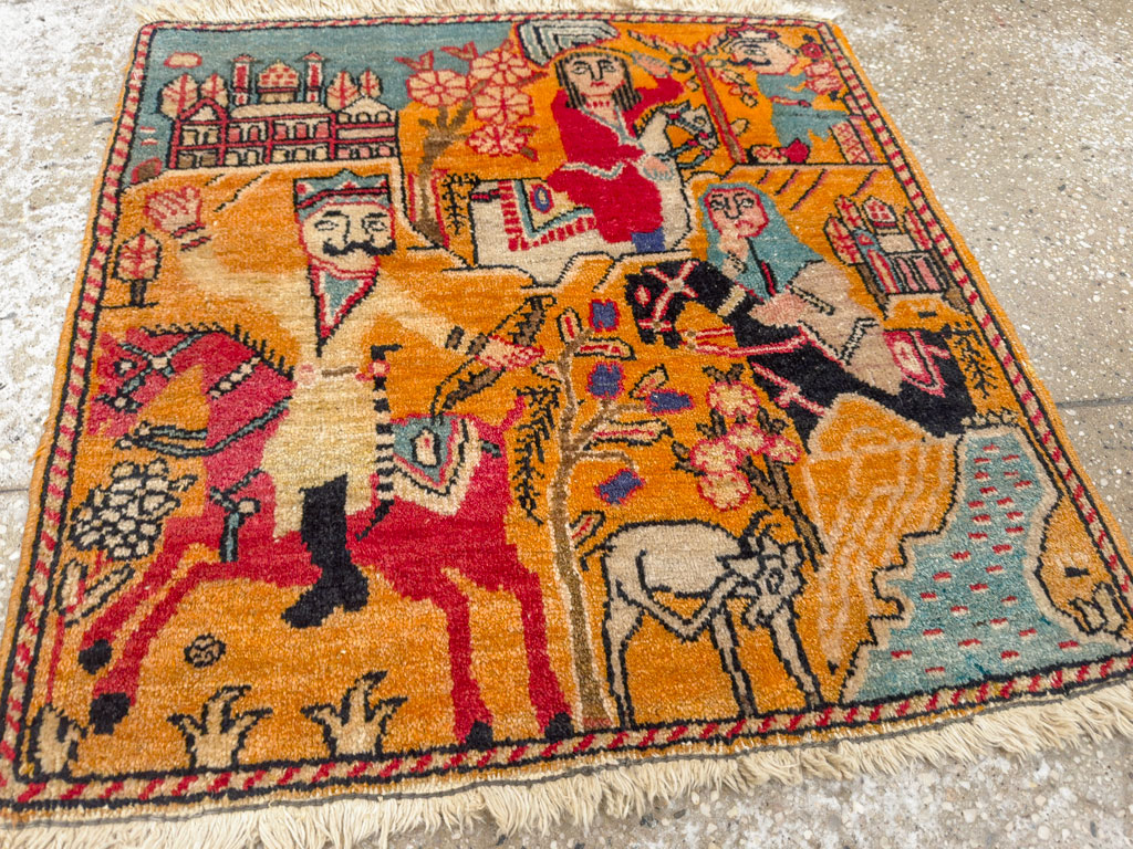 Antique Persian Tabriz Pictorial Rug, No.33425 - Gss
