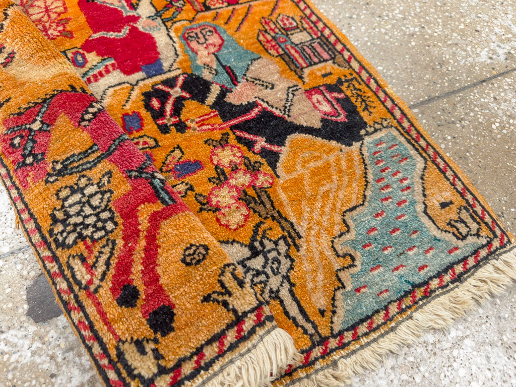 Antique Persian Tabriz Pictorial Rug, No.33425 - Gss