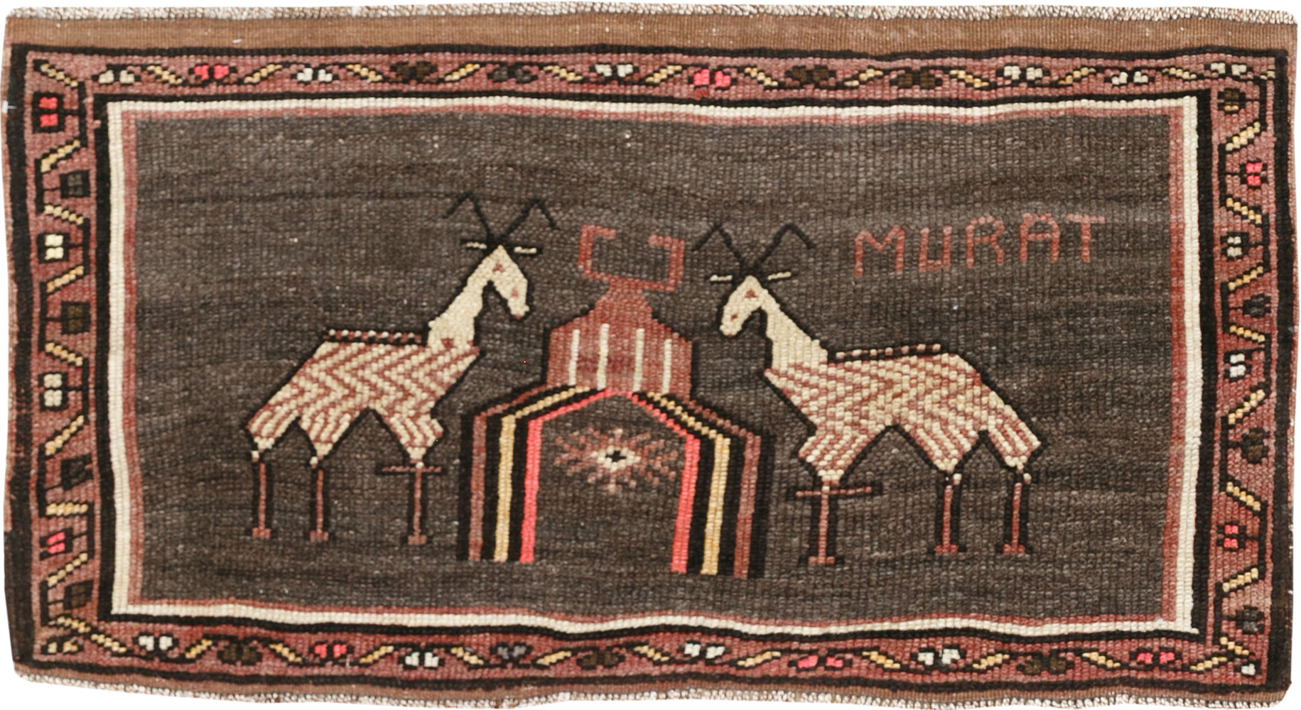 Vintage Turkish Anatolian Pictorial Rug (Pair: 1 of 2), No.33429 - Gss