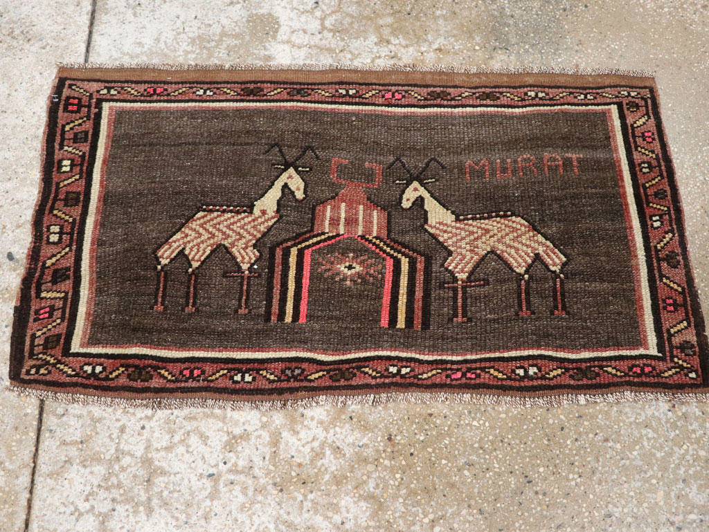 Vintage Turkish Anatolian Pictorial Rug (Pair: 1 of 2), No.33429 - Gss