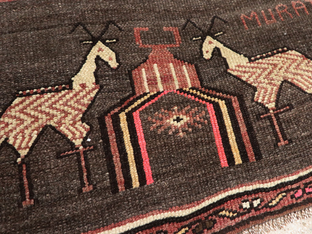 Vintage Turkish Anatolian Pictorial Rug (Pair: 1 of 2), No.33429 - Gss