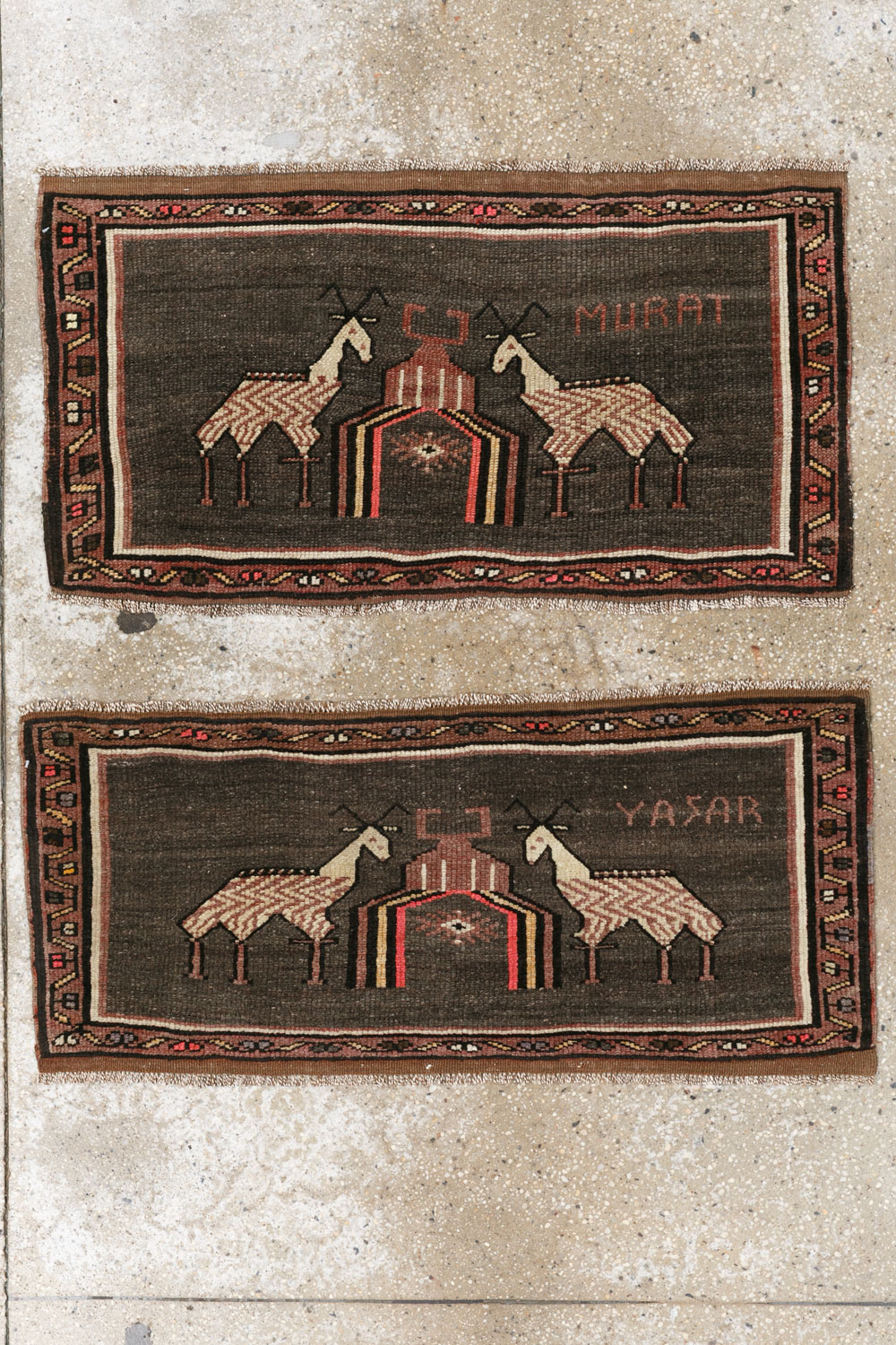 Vintage Turkish Anatolian Pictorial Rug (Pair: 1 of 2), No.33429 - Gss