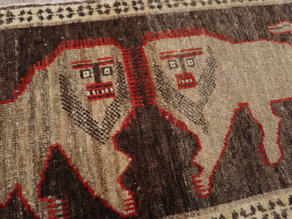 Vintage Turkish Anatolian Pictorial Rug (Pair: 1 of 2), No.33430 - Gss
