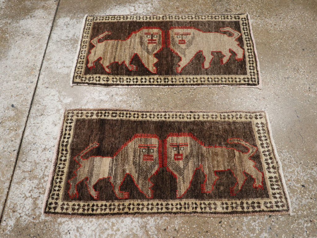Vintage Turkish Anatolian Pictorial Rug (Pair: 1 of 2), No.33430 - Gss