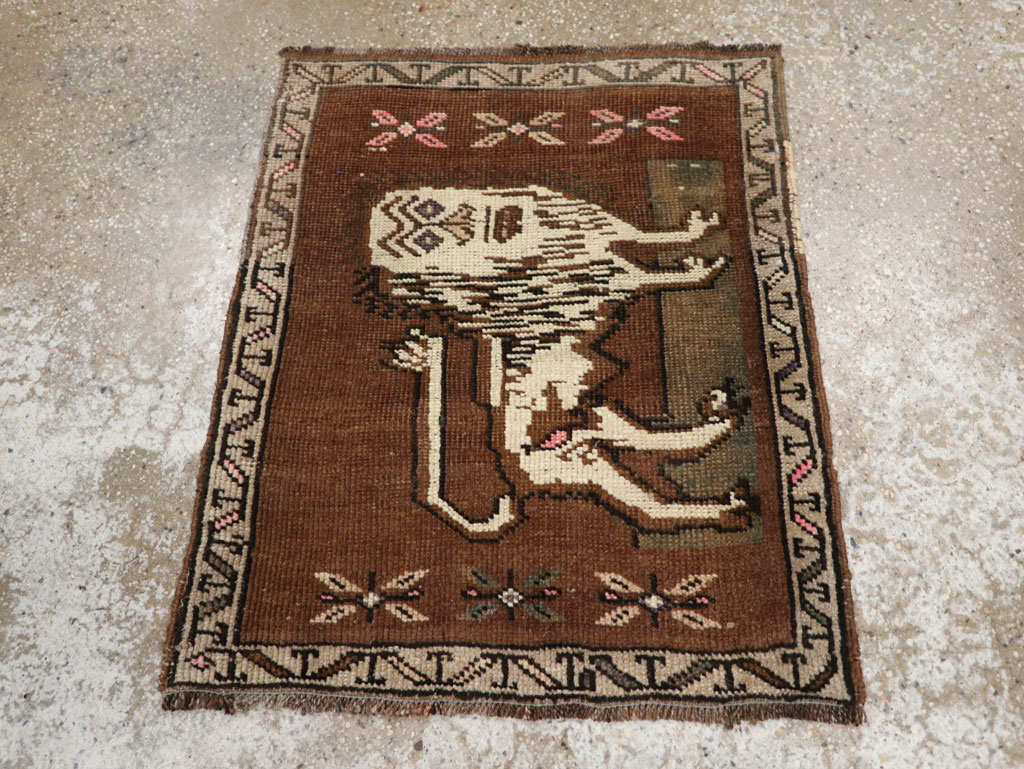 Vintage Turkish Anatolian Pictorial Rug (Pair: 2 of 2), No.33436 - Gss