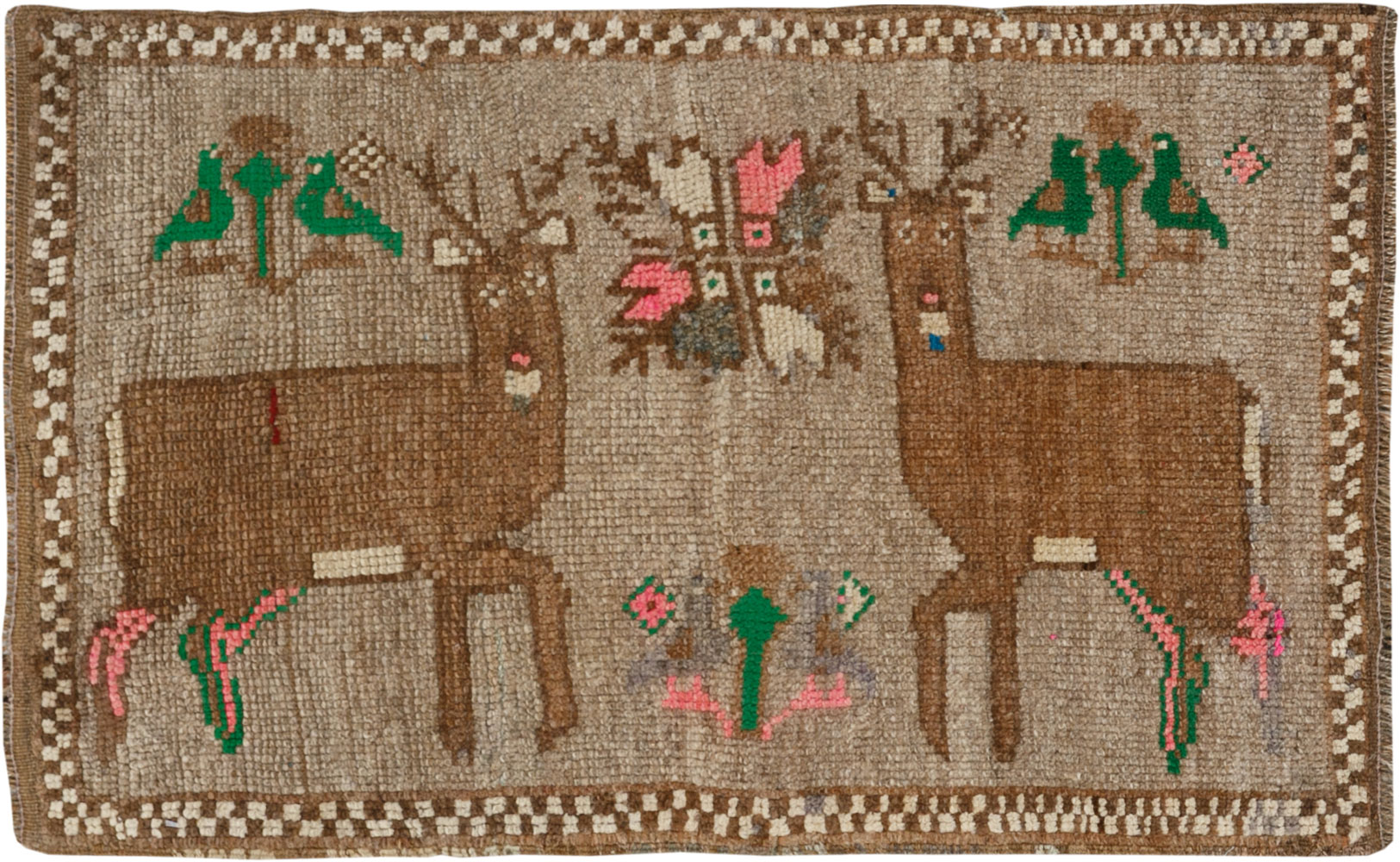 Vintage Turkish Anatolian Pictorial Rug (Pair: 2 of 2), No.33437 - Gss