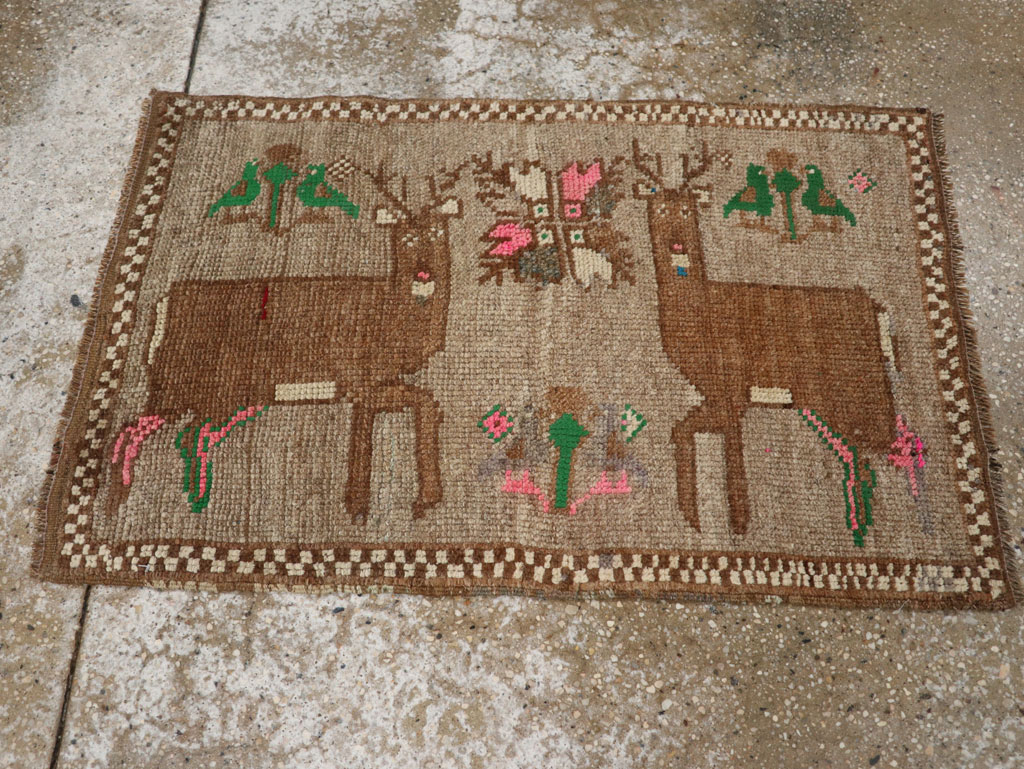 Vintage Turkish Anatolian Pictorial Rug (Pair: 2 of 2), No.33437 - Gss