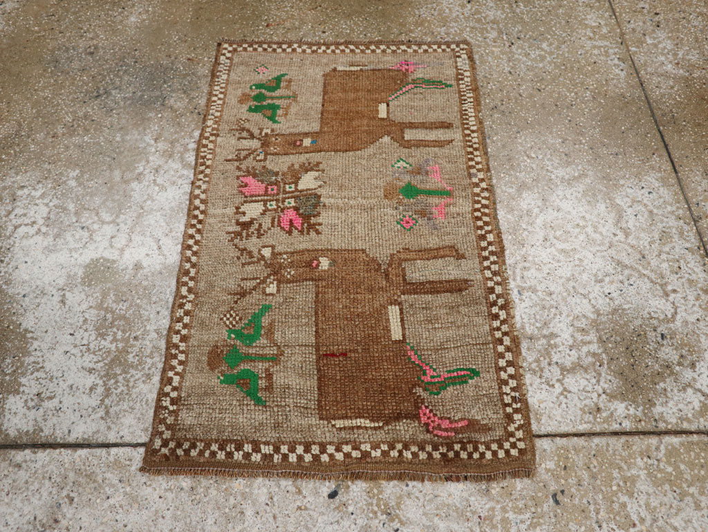 Vintage Turkish Anatolian Pictorial Rug (Pair: 2 of 2), No.33437 - Gss