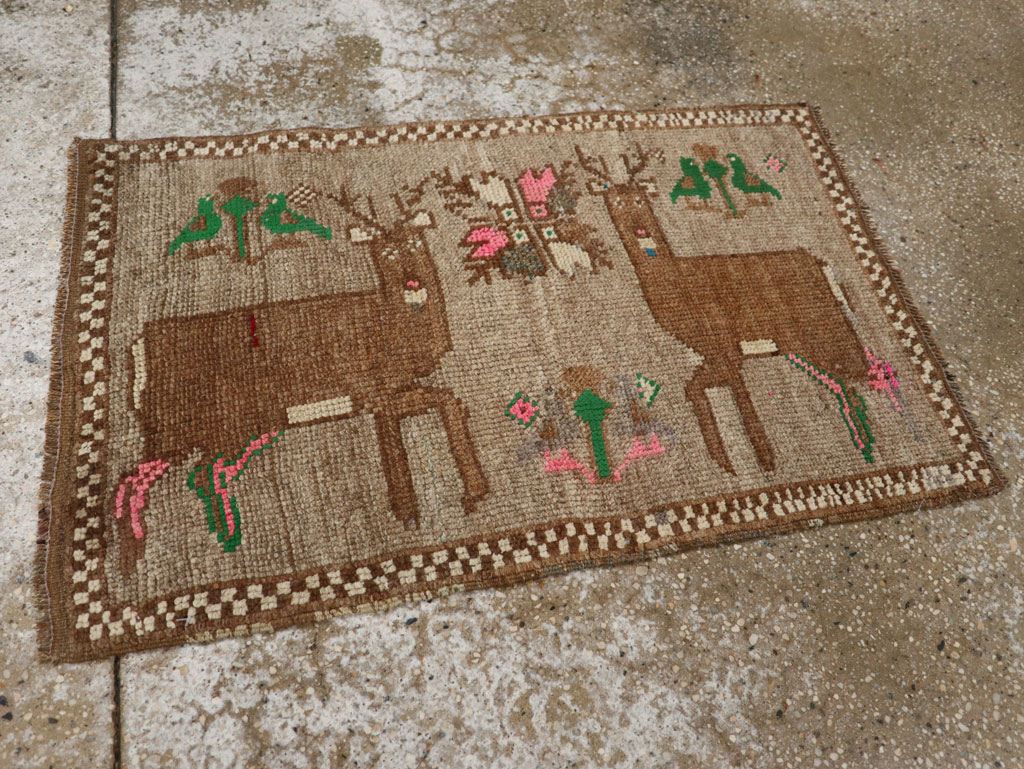 Vintage Turkish Anatolian Pictorial Rug (Pair: 2 of 2), No.33437 - Gss