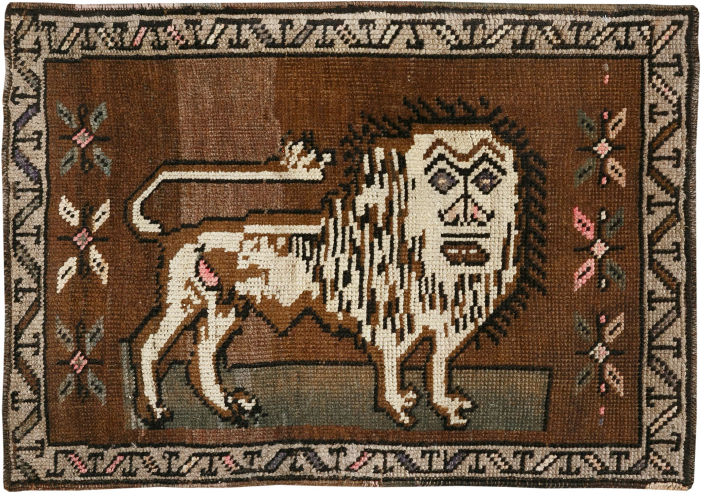 Vintage Turkish Anatolian Pictorial Rug (Pair: 1 of 2), No.33441 - Gss