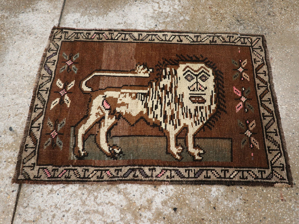 Vintage Turkish Anatolian Pictorial Rug (Pair: 1 of 2), No.33441 - Gss