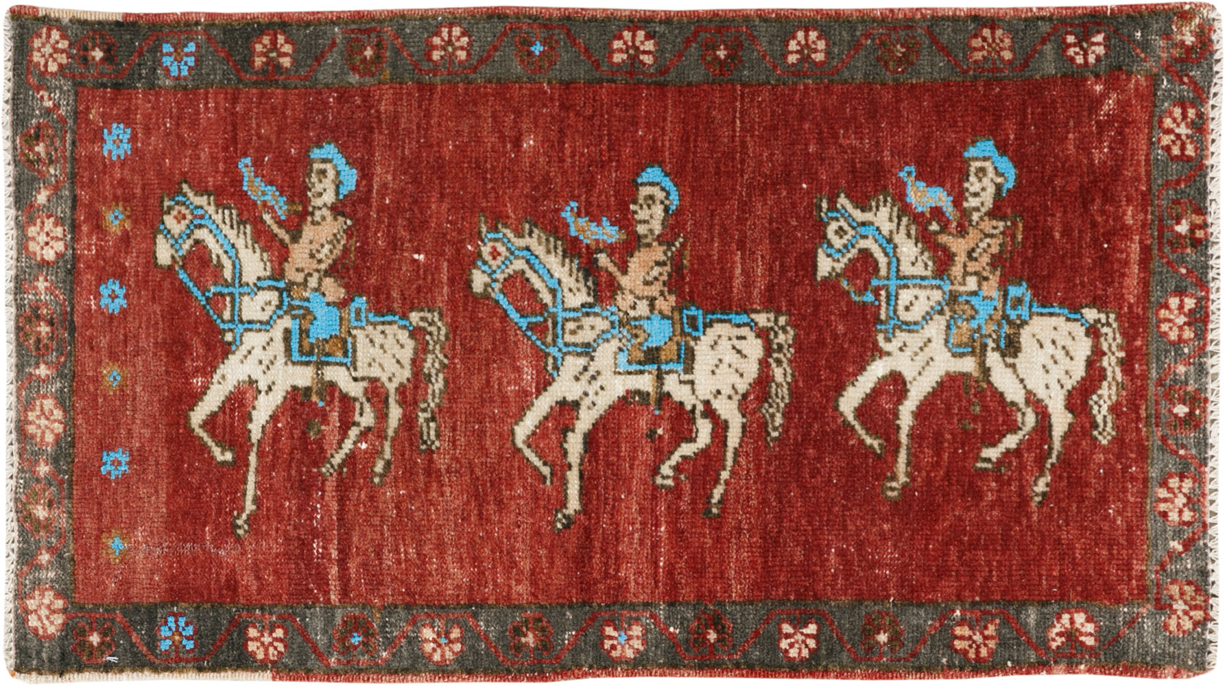 Vintage Turkish Anatolian Pictorial Rug, No.33443 - Gss
