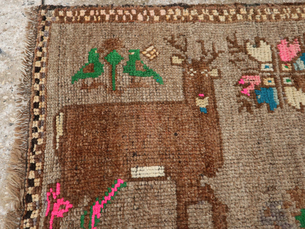 Vintage Turkish Anatolian Pictorial Rug (Pair: 1 of 2), No.33444 - Gss