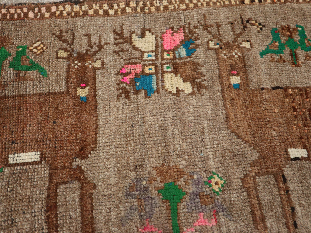 Vintage Turkish Anatolian Pictorial Rug (Pair: 1 of 2), No.33444 - Gss