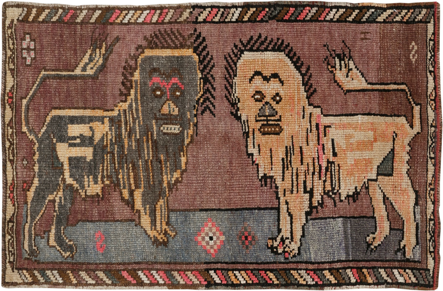 Vintage Turkish Anatolian Pictorial Rug, No.33445 - Gss