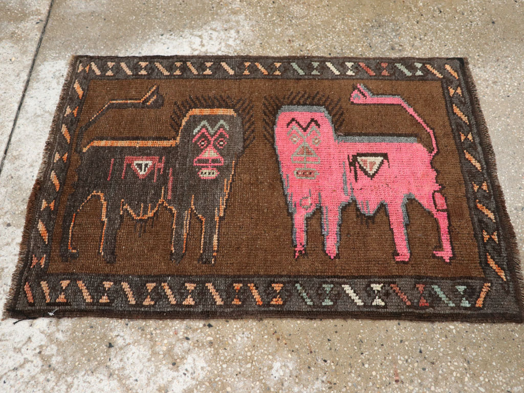 Vintage Turkish Anatolian Pictorial Rug, No.33446 - Gss