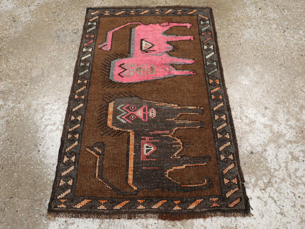 Vintage Turkish Anatolian Pictorial Rug, No.33446 - Gss