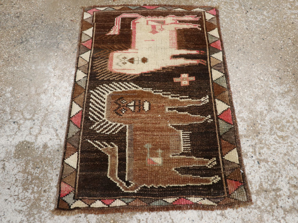 Vintage Turkish Anatolian Pictorial Rug, No.33447 - Gss