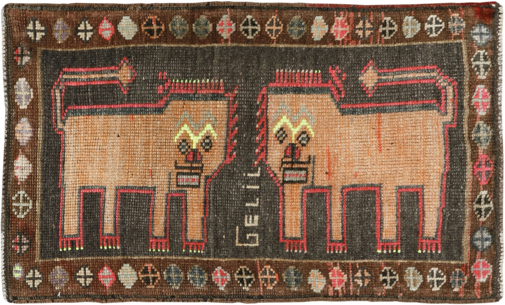 Vintage Turkish Anatolian Pictorial Rug, No.33449 - Gss