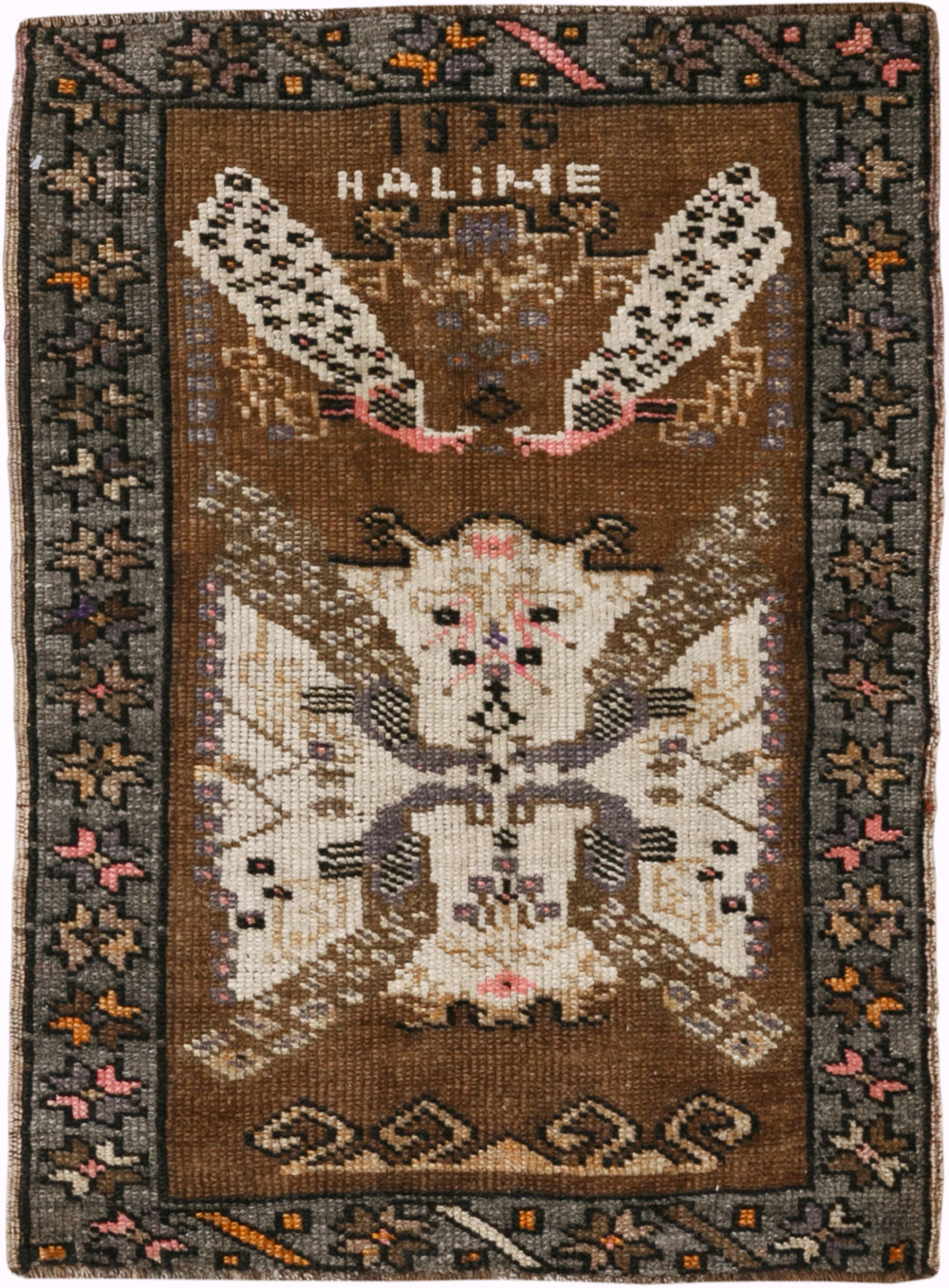Vintage Turkish Anatolian Throw Rug, No.33450 - Gss